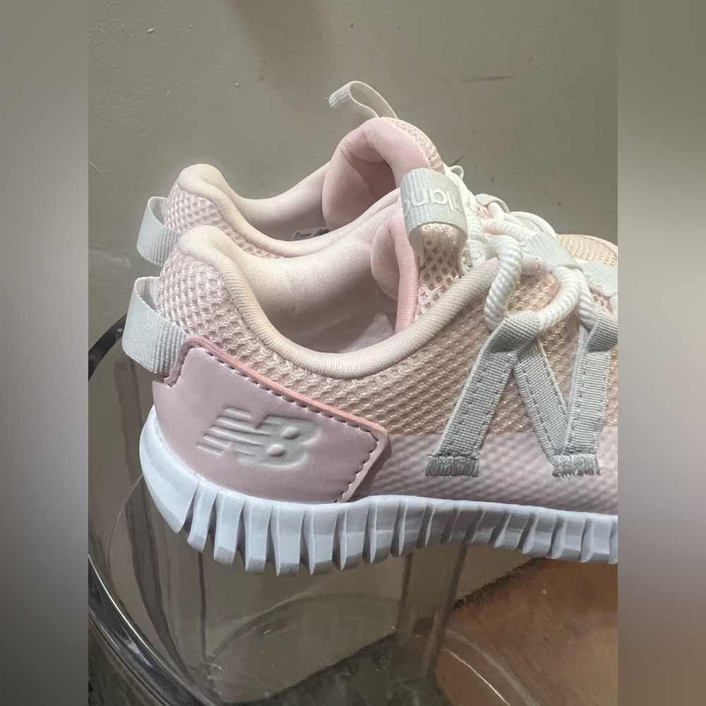 New Balance Kids' Soft Pink and White Sneakers